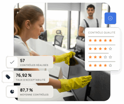 Contrôle qualité nettoyage avec checklist et reporting